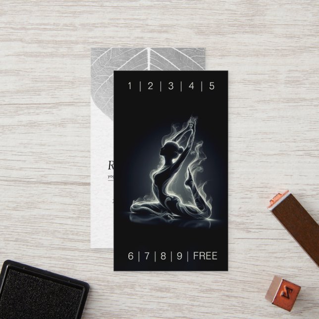 Yoga Reiki Instructor One-Legged King Pigeon Pose Loyalty Card (Front/Back In Situ)