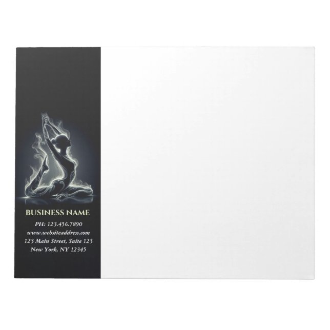 Yoga Reiki Instructor One-Legged King Pigeon Pose Notepad (Front)