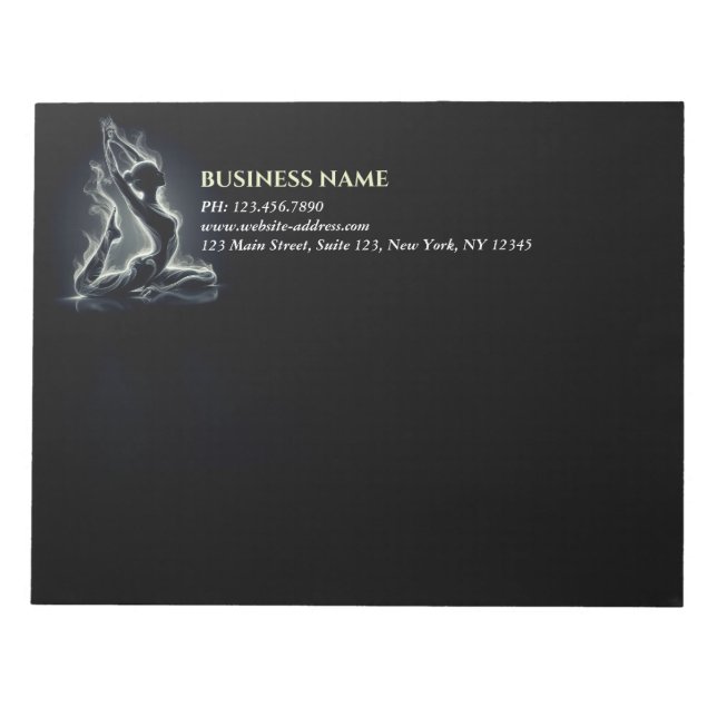 Yoga Reiki Instructor One-Legged King Pigeon Pose Notepad (Front)