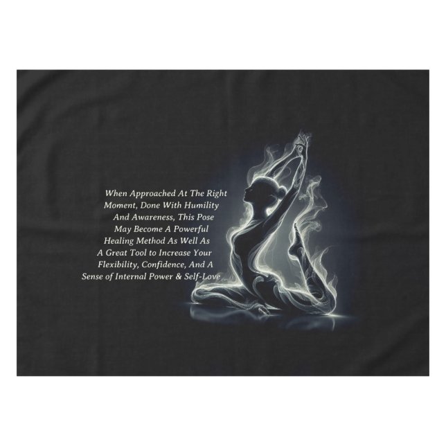 Yoga Reiki Instructor One-Legged King Pigeon Pose Tablecloth (Front (Horizontal))