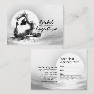 Yoga Reiki One-Legged King Pigeon Pose Watercolor Appointment Card