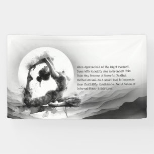 Yoga Reiki One-Legged King Pigeon Pose Watercolor Banner