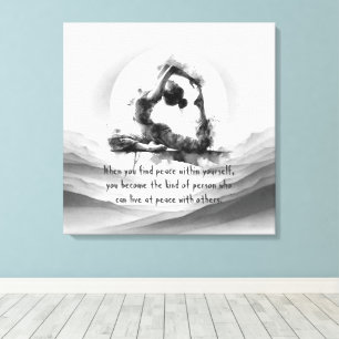 Yoga Reiki One-Legged King Pigeon Pose Watercolor Canvas Print