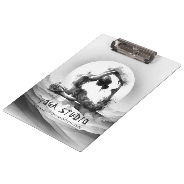 Yoga Reiki One-Legged King Pigeon Pose Watercolor Clipboard (Angled)