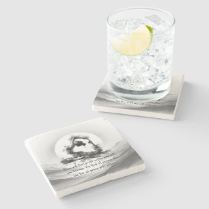 Yoga Reiki One-Legged King Pigeon Pose Watercolor Stone Coaster