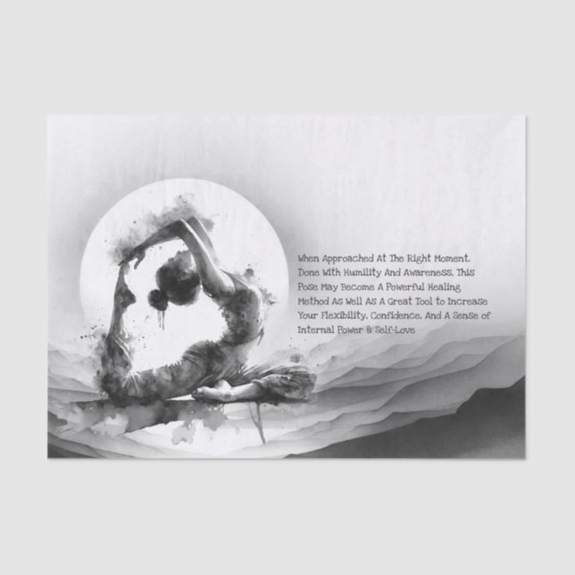 Yoga Reiki One-Legged King Pigeon Pose Watercolor Tissue Paper (Front)