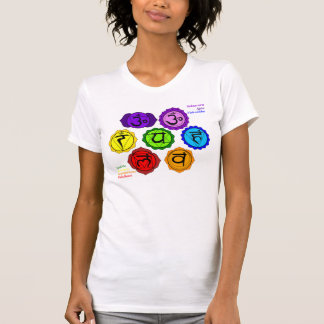 YOGA REIKI SEVEN CHAKRAS SYMBOLS LABELED T-SHIRT. T-Shirt