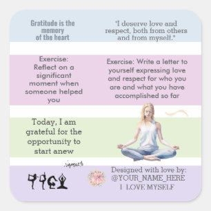 Yoga Relax Meditation Serene Chakra antistress Square Sticker