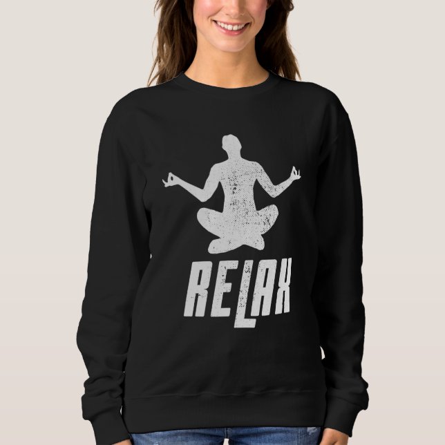 Yoga Relax Spiritual Meditation Yogis Poses Fitnes Sweatshirt (Front)