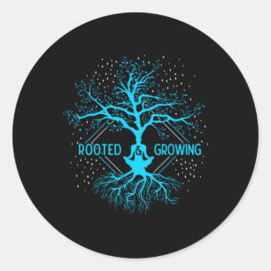 Yoga Rooted And Growing Meditation Tree Of Life Yo Classic Round Sticker