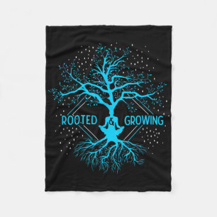 Yoga Rooted And Growing Meditation Tree Of Life Yo Fleece Blanket