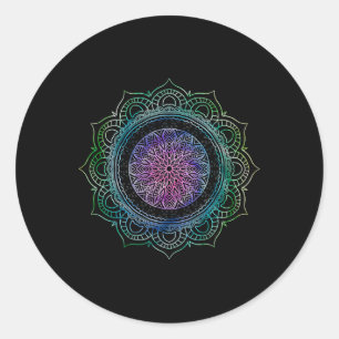 Yoga Sacred Geometry Boho Art Spiritual Flow Yogi Classic Round Sticker