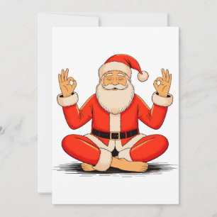 Yoga Santa Namaste Meditation Christmas Holiday Card