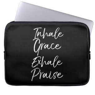 Yoga Saying Inhale Grace Exhale Praise Yoga Lover Laptop Sleeve