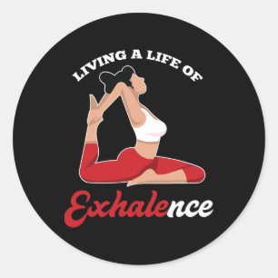 Yoga Sayings With Pose Exhale And Breath Classic Round Sticker