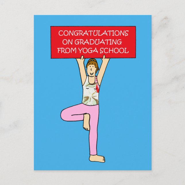 Yoga School Graduate Congratulations. Announcement Postcard (Front)
