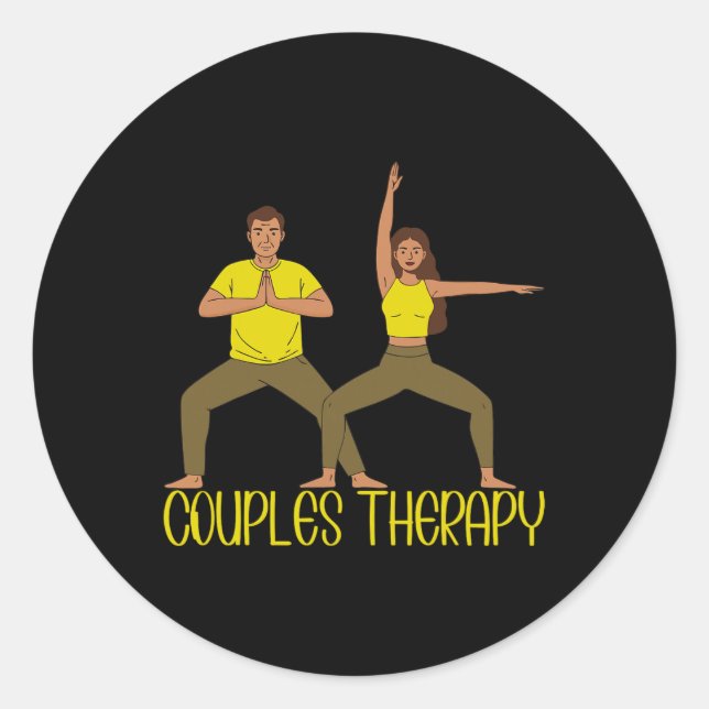 Yoga  self care classic round sticker (Front)
