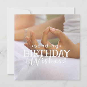 Yoga sending birthday wishes meditation woman  holiday card