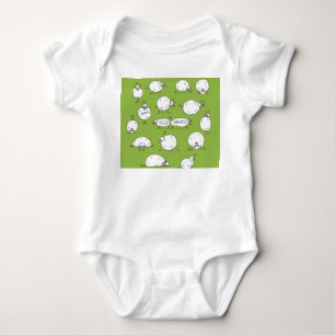 Yoga Sheep: Whimsical Sketch Fun. Baby Bodysuit