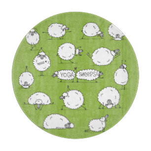 Yoga Sheep: Whimsical Sketch Fun. Cutting Board