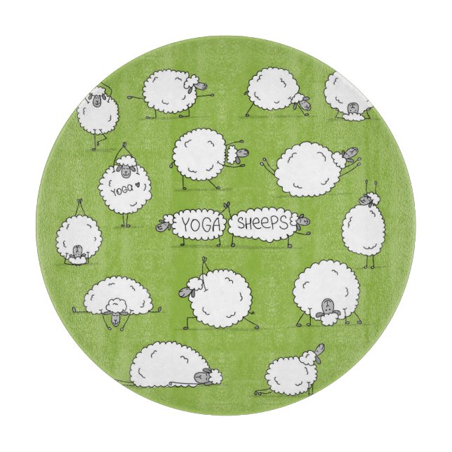 Yoga Sheep: Whimsical Sketch Fun. Cutting Board (Front)
