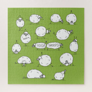 Yoga Sheep: Whimsical Sketch Fun. Jigsaw Puzzle