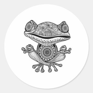 Yoga Shirt Yoga Frog Mandala Meditation Cl Teacher Classic Round Sticker