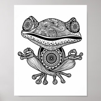 Yoga Shirt Yoga Frog Mandala Meditation Cl Teacher Poster