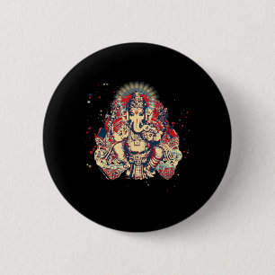 Yoga Shirts Spiritual Hindu God Ganesha Meditation 6 Cm Round Badge