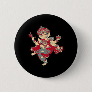 Yoga Shirts Spiritual Hindu God Ganesha Meditation 6 Cm Round Badge