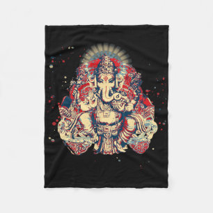 Yoga Shirts Spiritual Hindu God Ganesha Meditation Fleece Blanket