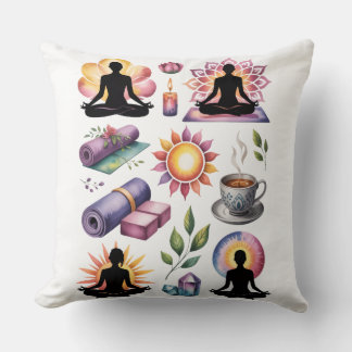 Yoga silhouette mindful living inspired cushion