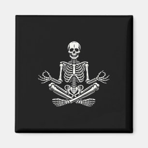 Yoga Skeleton Funny Meditation Yoga Skeleton Hallo Magnet