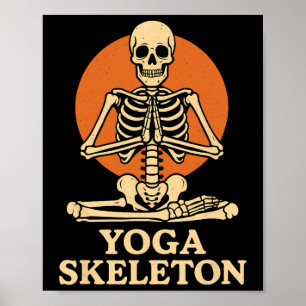 Yoga Skeleton Meditating Poster