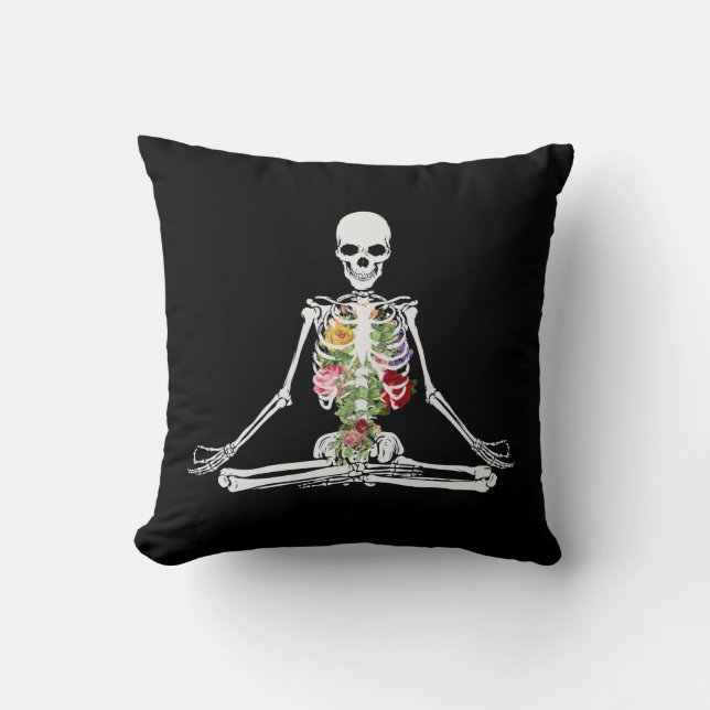 Yoga Skeleton Meditation Pillow (Front)