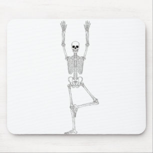 yoga skeleton mouse pad