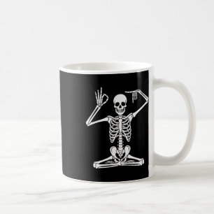 Yoga Skeleton Namaste 67 Meme Funny Halloween Medi Coffee Mug