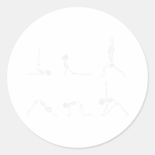 Yoga Skeletons Asana Namaste Funny Meditation Hall Classic Round Sticker