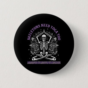 Yoga Skeletons Namaste Funny Meditation Halloween 6 Cm Round Badge