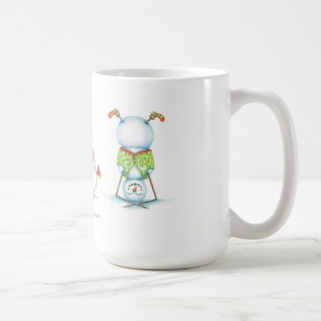 Yoga snowman christmas coffee mug (Right)