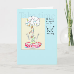 Yoga "sole" searching Birthday card