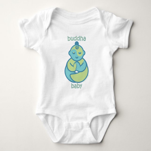 Yoga Speak Baby : Blue Buddha Baby Bodysuit (Front)