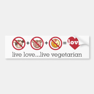 Yoga Speak : Live Love...Live Vegetarian Bumper Sticker
