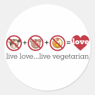 Yoga Speak : Live Love...Live Vegetarian Classic Round Sticker