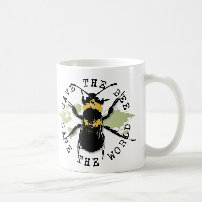 Yoga Speak : Save The Bee ... Save The World! Coffee Mug (Right)