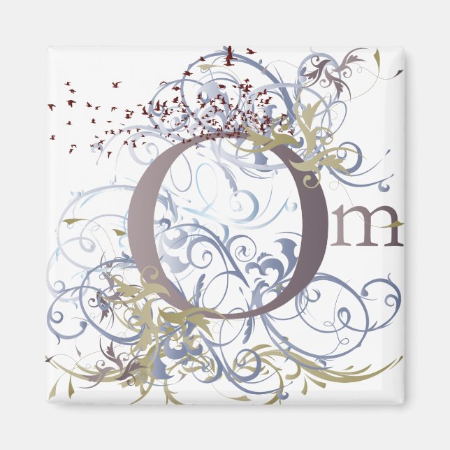 Yoga Speak : Swirling Om Design Magnet (Front)