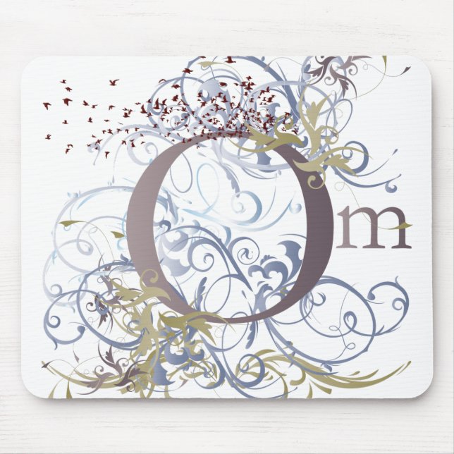 Yoga Speak : Swirling Om Design Mouse Pad (Front)
