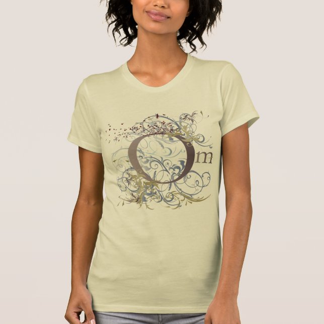Yoga Speak : Swirling Om Design T-Shirt (Front)