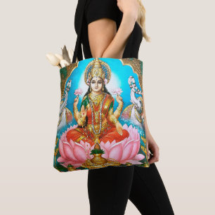 Yoga Spiritual Hindu Deity Vintage Lakshmi Tote Bag