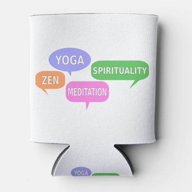 Yoga Spirituality Zen Meditation Speech Bubbles Can Cooler (Front)